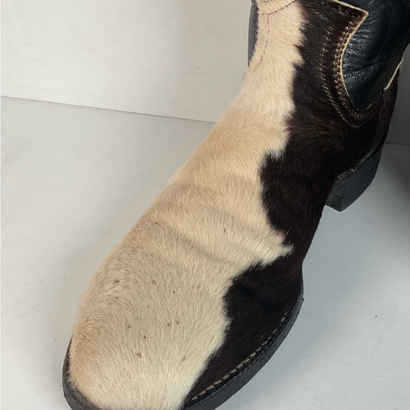 Justin Calf Hair On Cow Hide Pony Cowgirl Roper Boots 6 B Western USA Made - Picture 10 of 15